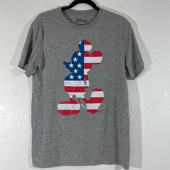 Disney Mickey Mouse American Flag USA Short Sleeve Graphic Tee Size Large - Picture 2 of 6